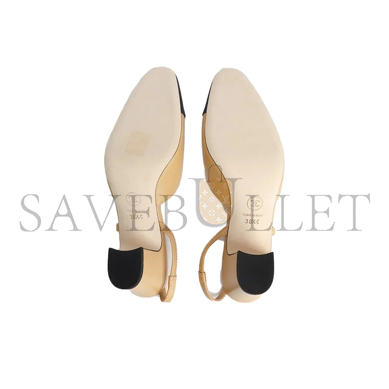 CHANEL SLINGBACKS GOATSKIN & GROSGRAIN BEIGE & BLACK G31318 Y50006 C8378 CHANEL SLINGBACKS GOATSKIN & GROSGRAIN BEIGE & BLACK G31318 Y50006 C8378
